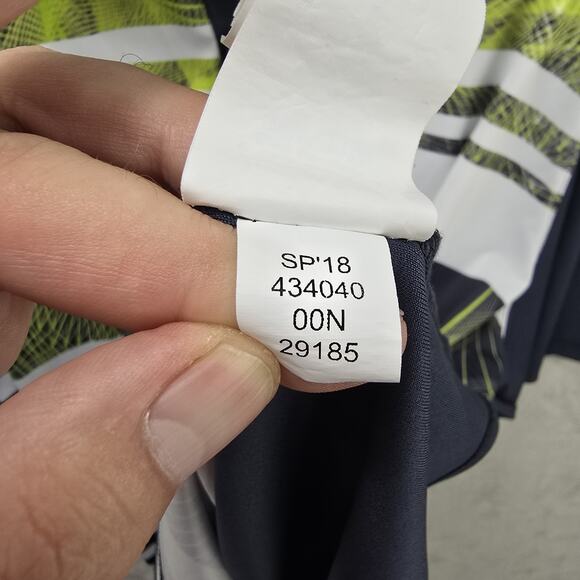 Oakley Polo Shirt Mens XXL Aero Stripe Mashie Golf Performance Green Gray White - Picture 6 of 11